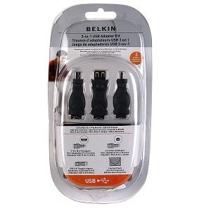 Belkin 3-in-1 USB Adapter Kit w/Storage Pouch