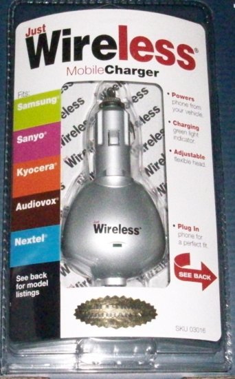 Brand New JUST WIRELESS Universal Mobile Phone Charger Model#03016