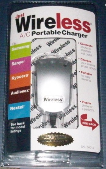 Brand New JUST WIRELESS Universal A/c Mobile Phone Charger Model#04014