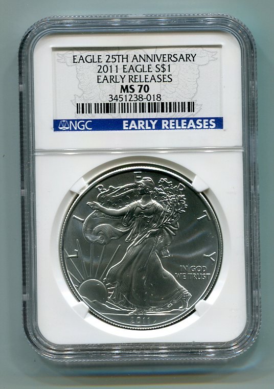 2011 American Silver Eagle NGC MS70 Early Release Wholesale Priced