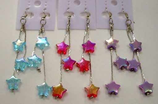 Star dangle earrings - choose 1 color