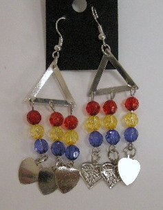 Tribal art leaf dangle earrings