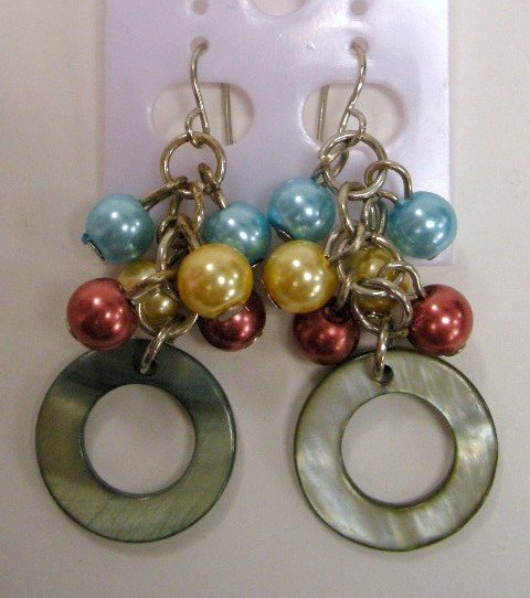 Beaded with shell disc dangle