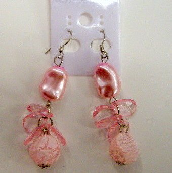 Pretty pink dangle earrings