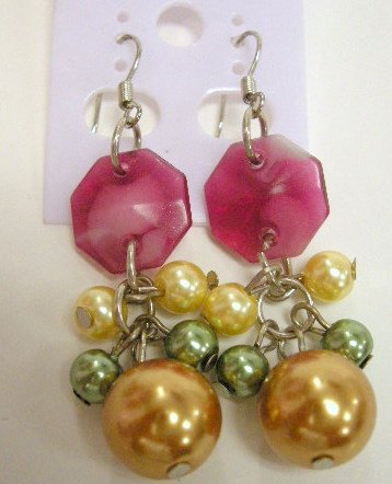 Pearl beaded dangle earrings