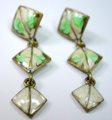 Brass long dangle earrings