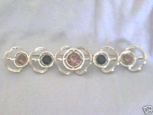 Vintage SARAH COVENTRY GOLDTONE 'AMBER- JET' Brooch/Pin