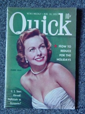 QUICK NEWS WEEKLY - Nov. 10, 1952 - JEANNE CRAIN Cover