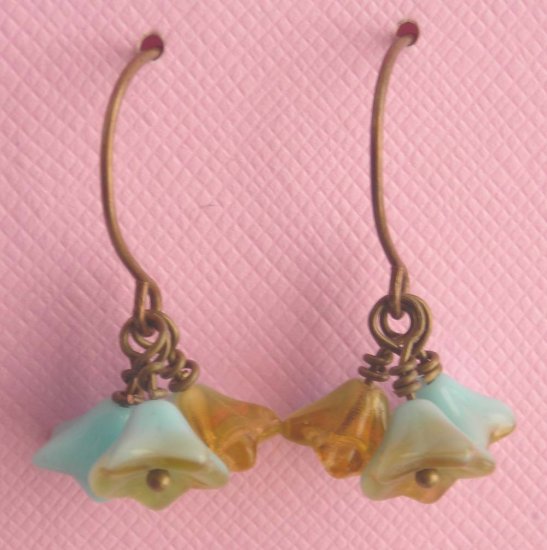 brass flower earrings