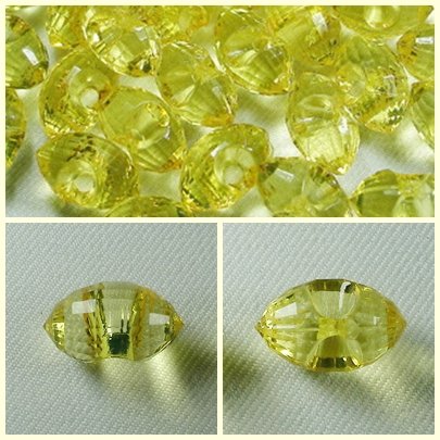Lot 72 pcs 24L Clear Crystal Rhinestone Yellow Marquise Buttons 6 dozen