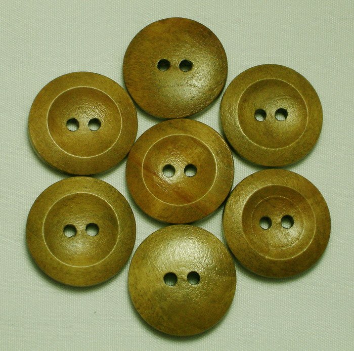 Lot 24 pcs 32L Handmade Wood Round Brown 2 Hole Buttons Premium Quality