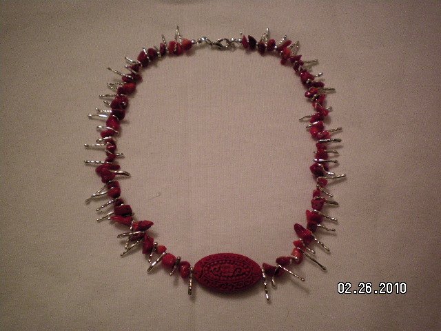 Coral and Silver Necklace