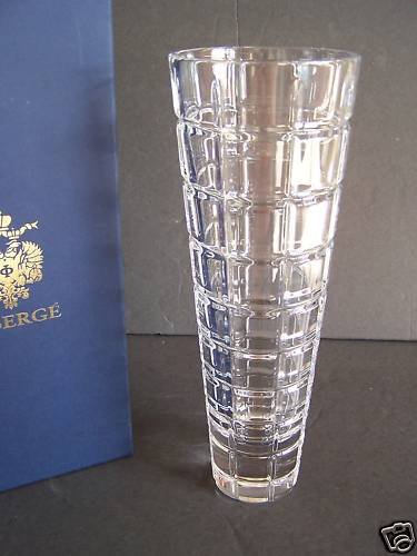 FABERGE Crystal Metropolitan Tall Vase 13" NIB
