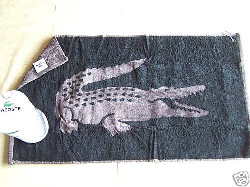 LACOSTE Golf Towel Jet Black Alligator New