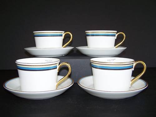 WATERFORD Marc Jacobs David Ocean Cup Saucers Set/4 New