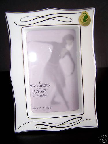 WATERFORD Ballet Ribbon Picture Frame 3"x5" White New