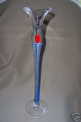 Art Glass Crystal Tall Candle Stick Holder Spiral Stem New