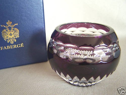 FABERGE Purple Crystal Nadya Votive Candle Hold NIB