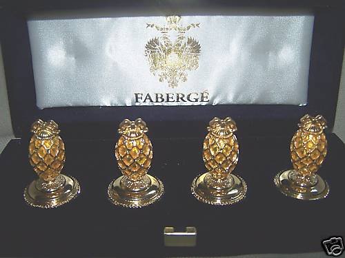 FABERGE Imperial Egg Place Card Holders Set of 4 NIB
