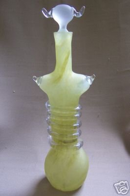 Art Glass Decorative Perfume Bottle Lime Green New