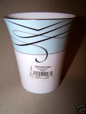 WATERFORD Ballet Ribbon Posy Vase Blue 3.75" NIB