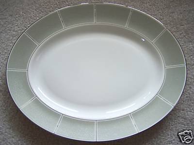WEDGWOOD Shagreen Jade Oval Serving Platter Dish New