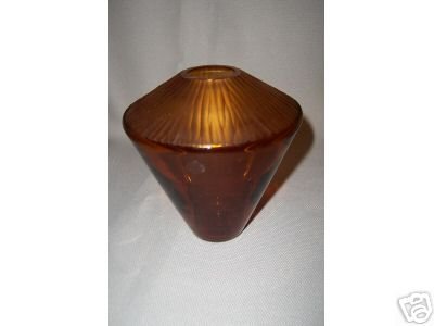 Murano Art Glass Amber Vase Short by Salviati New