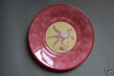 Lynn Chase Saucer African Inspirations Cranberry Yellow Design New