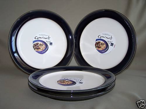 DENBY Oyster Gourmet Dinner Plate 12" Set/4 England New