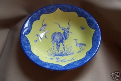 Lynn Chase Large Bowl African Inspirations Blue Green Design New