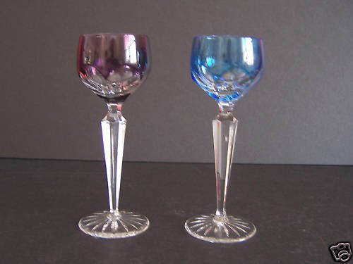 FABERGE Crystal Lausanne Cordial Liqueur Purple Blue New