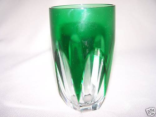 FABERGE Crystal Lausanne Highball Tumbler Green New