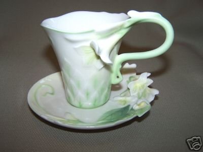 FRANZ Garden Blessing Wedding Design Cup Saucer Set New