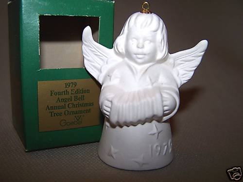 GOEBEL Annual Angel Bell 1979 Christmas Ornament White