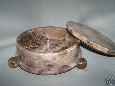 LABRAZEL Covered Box Brown Marble Jamie Drake Design