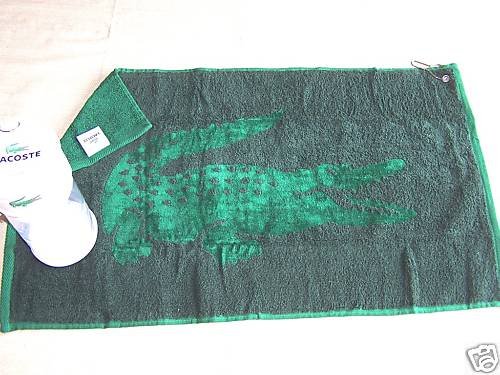 LACOSTE Golf Towel Green Pastures Alligator New
