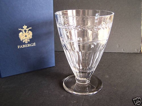 FABERGE Atelier Crystal Luxembourg Footed Vase 10" NIB