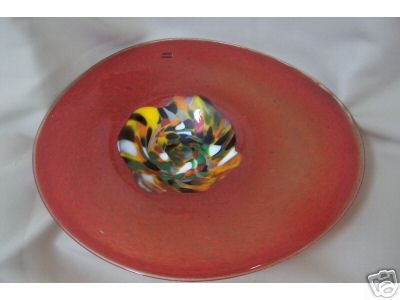 European Art Glass Decorative Platter Romania New