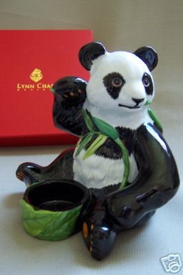 Lynn Chase Panda Tea Candle Holder NIB