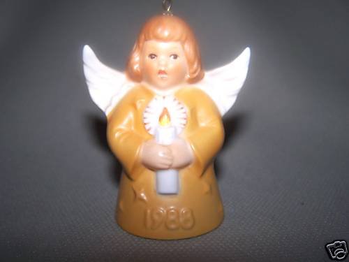 GOEBEL Annual Angel Bell 1988 Christmas Ornament Yellow