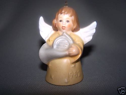 GOEBEL Annual Angel Bell 1982 Christmas Ornament Yellow