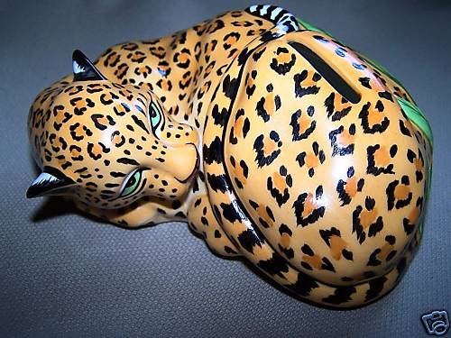 LYNN CHASE Design Jaguar Jungle Party Money Bank New