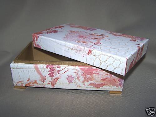 LABRAZEL Crocodile Floral Covered Box Leather Jamie Drake Italy New
