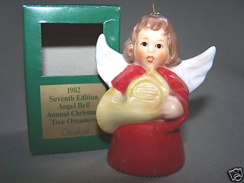 GOEBEL Annual Angel Bell 1982 Christmas Ornament Red MIB