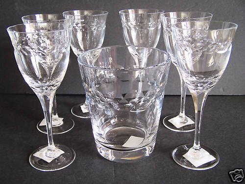 FABERGE Olivia Ice Bucket and Wine Glasses Set/6 New