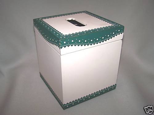 LABRAZEL Spectator Green Leather Tissue Box Cover Jamie Drake Italy New