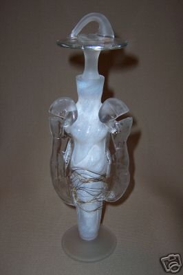 Art Glass Decorative Lady Perfume Bottle White New