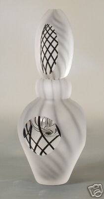 ANDREW SHEA Faceted Frosted Black Cane Perfume Bottle