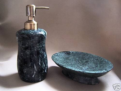 LABRAZEL Verde Alpi Lotion Pump Soap Dish Marble New