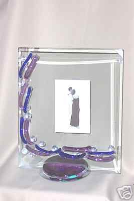 Berni Art Glass Vine Drip Picture Frame 8" x 10" New